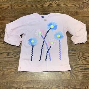 Side X Side Vintage USA Pink Sweatshirt, Flowers, Girls Medium (10/12)